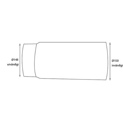 Kaminrör Ø150 1000mm-1423