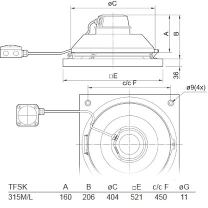 Takfläkt TFSK 315 Svart-5567