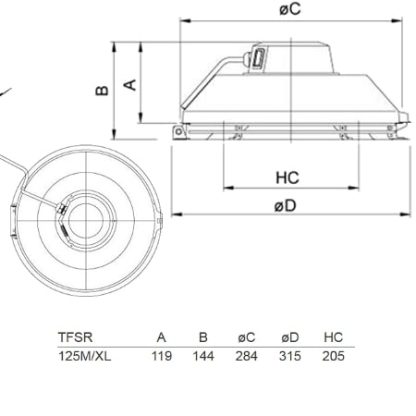 Takfläkt TFSR 125 M Svart-5585