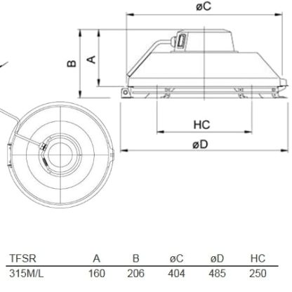 Takfläkt TFSR 315 Svart-5687