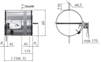 Brandspjäll Systemair PKIR-3G-125-DV9-T-2020