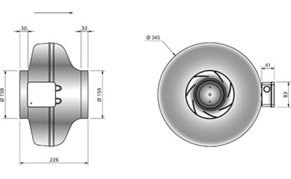 Kanalfläkt Östberg CK 160C1 EC-2084